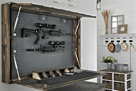 homemade steel gun cabinet|diy hidden gun storage cabinet.